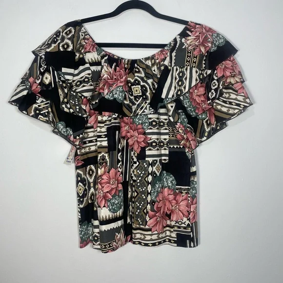 Back at the ranch printed off shoulder blouse - Picture 10 of 10